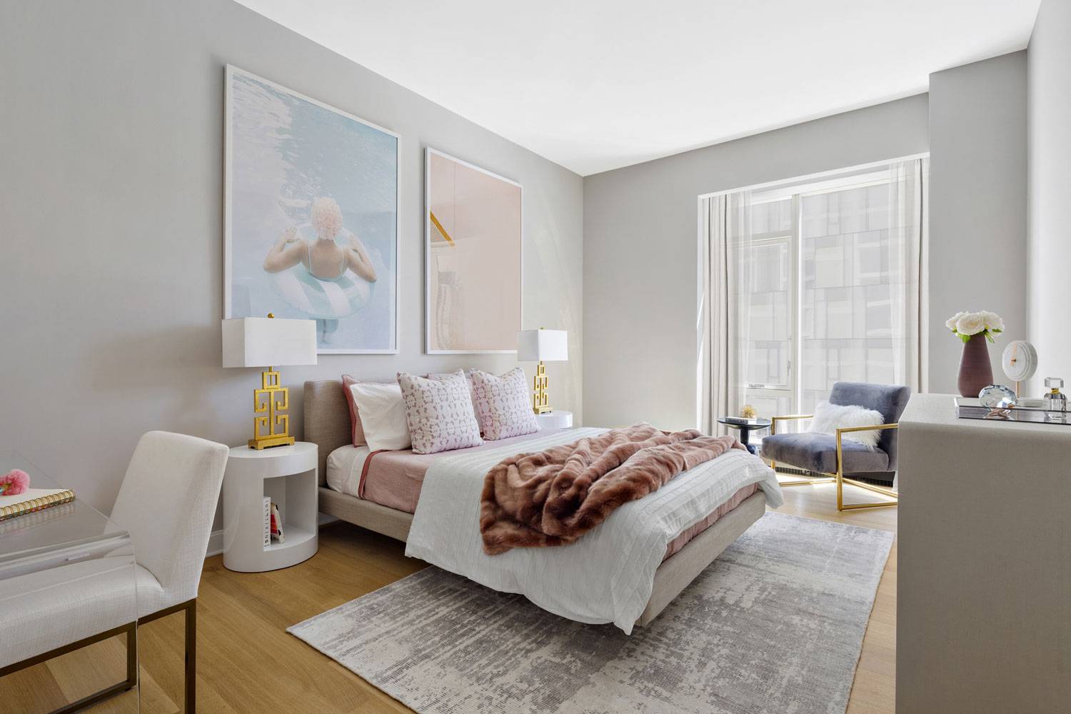 1289 Lexington spacious bedroom with large floor-to-ceiling window