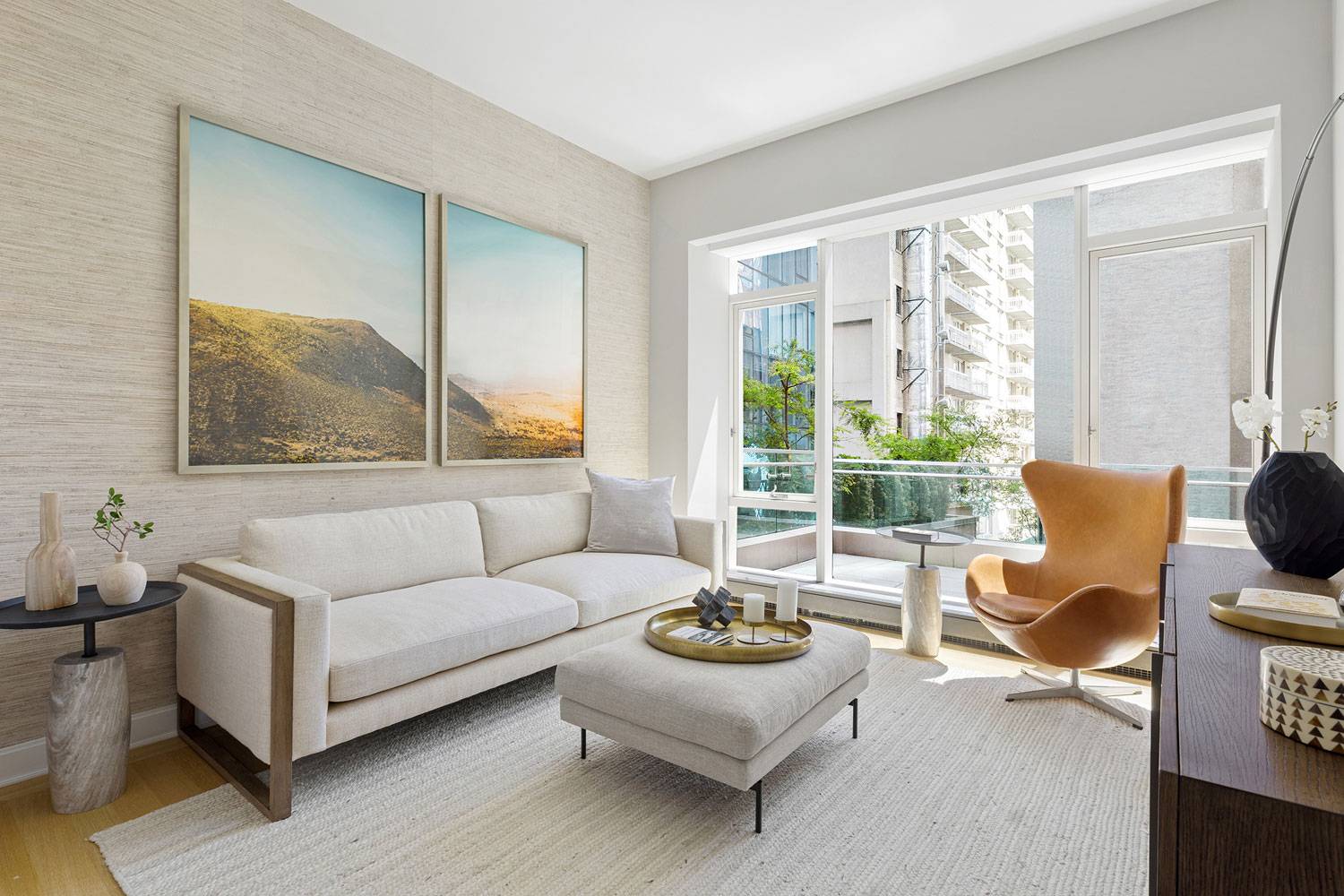 1289 Lexington spacious study with floor-to-ceiling windows.